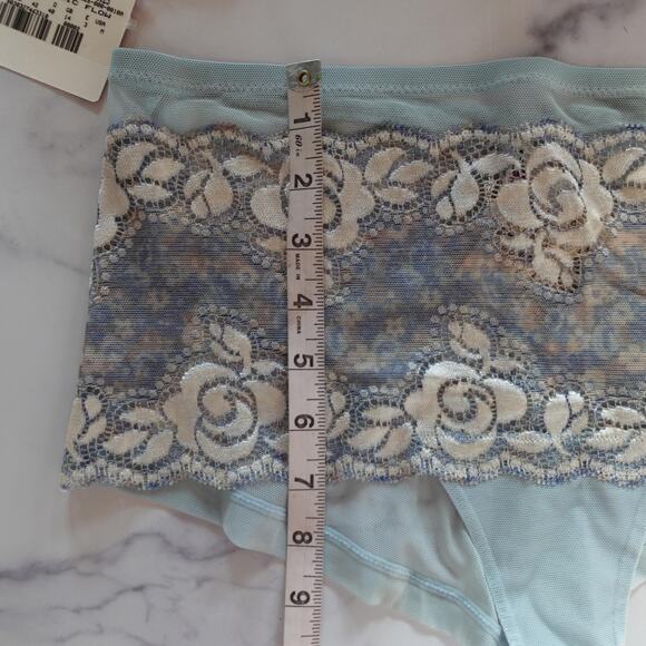 Y2K Occhi Verdi La Perla Lingerie Set Medium Blue Lace Mesh Cami Fairy Babydoll - Picture 10 of 14